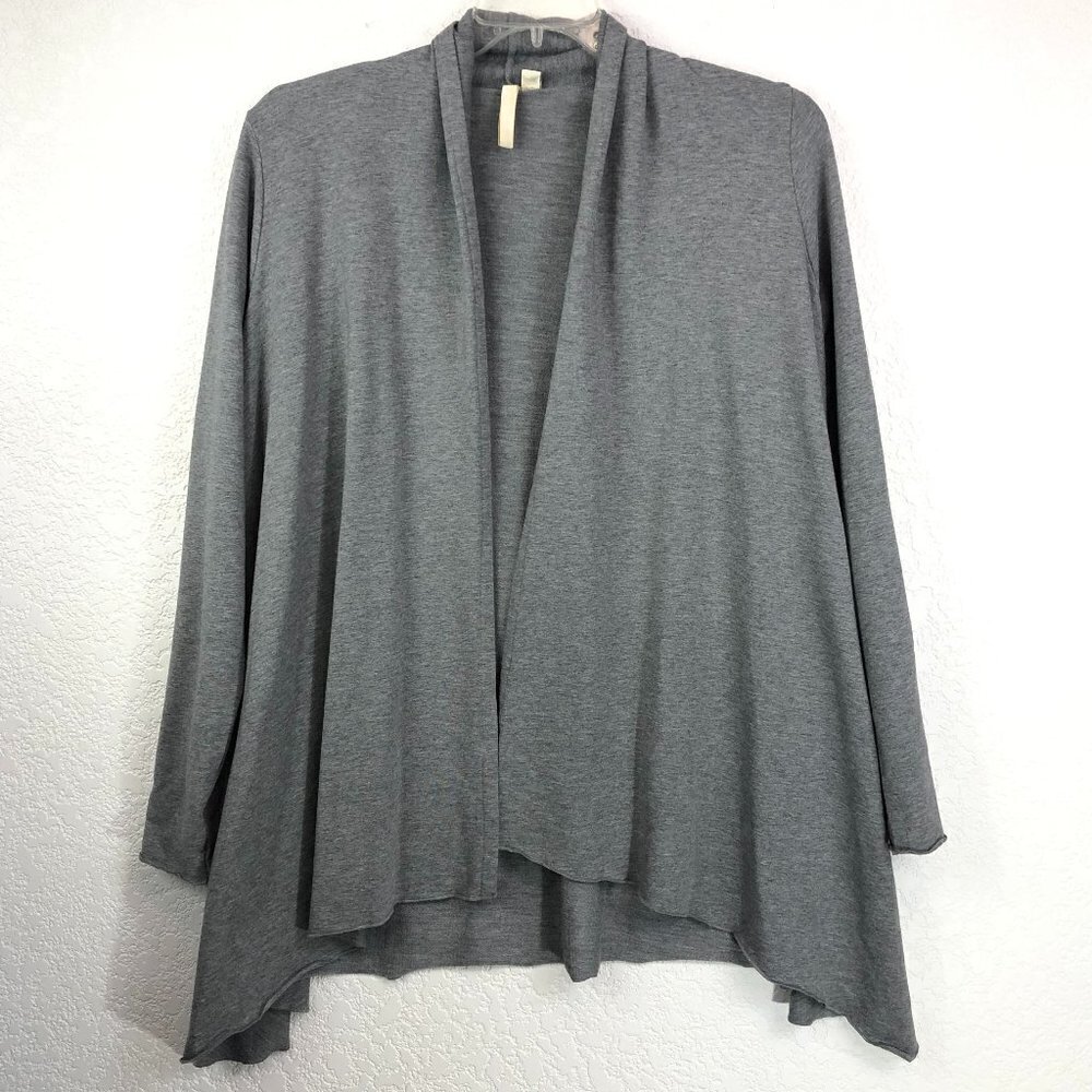 Pure Jill Gray Open Front Stretch Cardigan  Size M